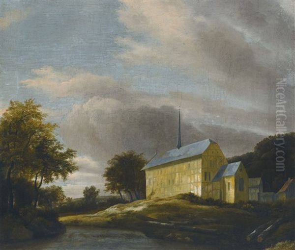 Wooded Landscape With A Timber Framed Church - view 1