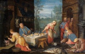 Le Christ Chez Marthe Et Marie (after Francesco Bassano)