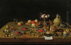 Fruchtestillleben Mit Blumen-tazza, Eichhornchen Und Steinkrug Fruchtestillleben Mit Blumen-tazza, Eichhornchen Und Steinkrug