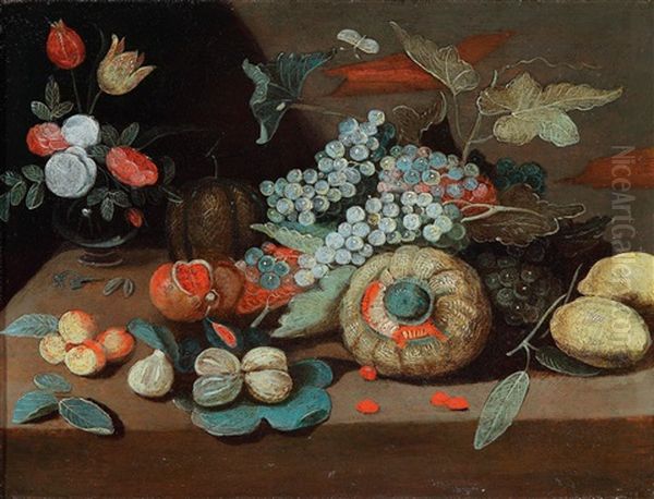 Stillleben Mit Blumen Und Fruchten - view 1