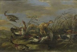Chiens Et Volatiles Dans Un Paysage