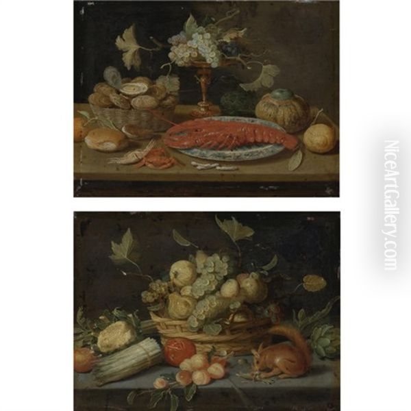Still Life With Lobster (+ Still Life With Squirrel; Pair) - view 1