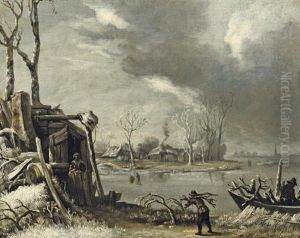 A Winter Landscape With A Faggot-gatherer A Winter Landscape With A Faggot-gatherer