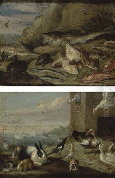 Scene Avec Des Animaux Et Des Poissons (+ Similar; Pair) - view 1