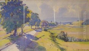 Sommerliche Landschaft Mit Allee. by Christian Baumgartner