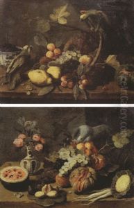 Natures Mortes (+ Another, Similar; Pair) by Jan van Kessel the Elder