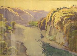 Herbstliche Flusslandschaft. by Christian Baumgartner