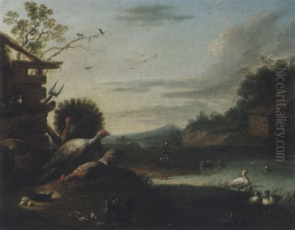 A Farmyard Scene With Poultry - view 1
