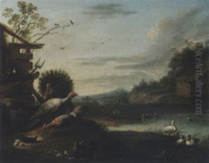 A Farmyard Scene With Poultry