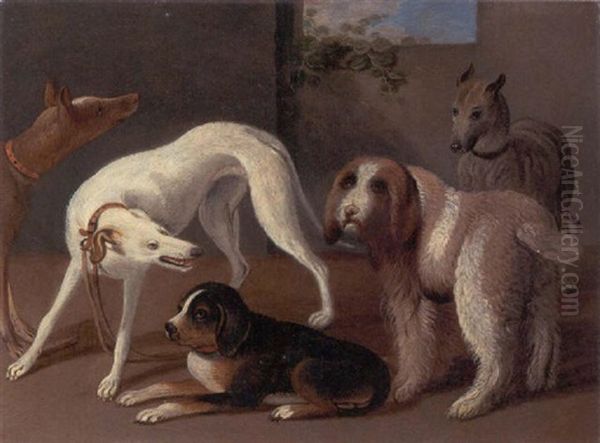 A Group Of Five Dogs - view 1
