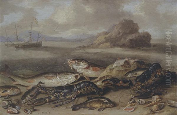 Lobsters, Red Mullet, Halibut, Flounder And Other Fish, With Sea Shells On The Beach, Shipping Beyond - view 1