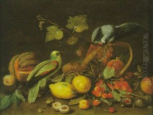 Nature Morte Au Citron, Melon Et Panier De Cerises by Jan van Kessel the Elder