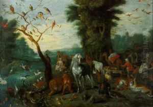 Noah, His Family And The Animals Entering The Ark