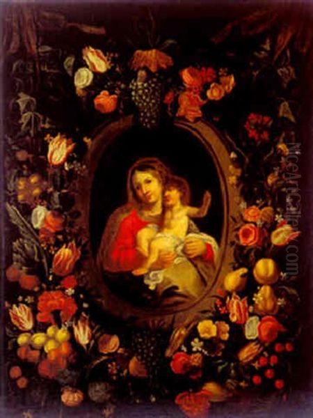 Madonna Mit Dem Kinde In Der Blumen-fruechtegirlande - view 1