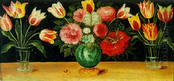 Still Lifes Of Tulips And Other Flowers In Glass   [and] Ceramic Vases - view 1