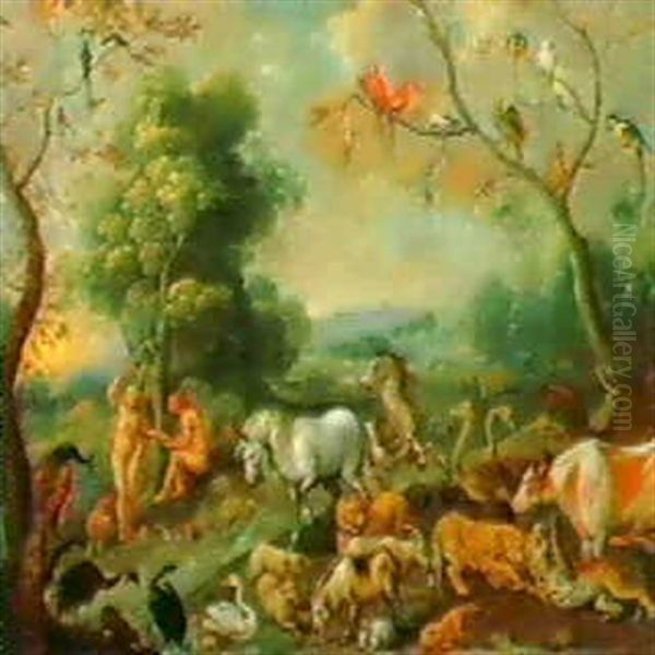 Il Paradiso Terrestre Con Adamo Ed Eva - view 1