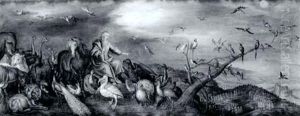 God Creating The Birds And The Animals Of The Land by Jan van Kessel the Elder