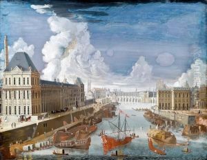 Paris Mit Der Seine - Vedute Mit Hafenbecken Und Schiffen