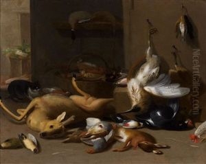 Nature Morte Au Brocard Et Gibier Dans Un Garde-manger