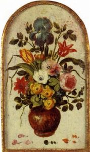 Nature Morte Au Bouquet De Fleurs Sur Fond Creme by Jan van, the Younger Kessel