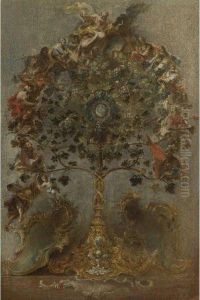 Design For A Monstrance With Grape Vines, God The Father And Otherfigures Design For A Monstrance With Grape Vines, God The Father And Otherfigures