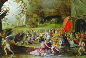 Le Roi Et Son Peuple Chassant Le Temps Et La Mort De La Ville by Jan van, the Younger Kessel