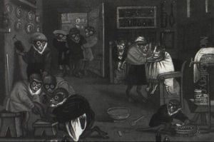 A Monkey Barber by Jan van, the Younger Kessel