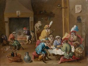Singerie by Ferdinand van Kessel