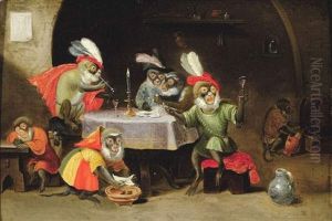 Singerie by Ferdinand van Kessel