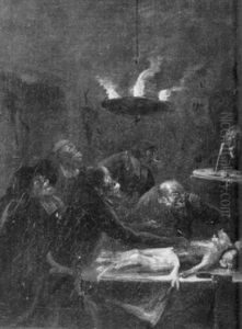A Singerie: Monkeys Attending An Anatomy Class by Ferdinand van Kessel