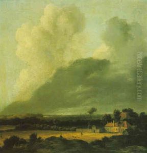 Panoramic Landscape With A View Of A Country House