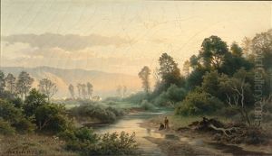 Abend Im Aggertal by August Friedrich Kessler