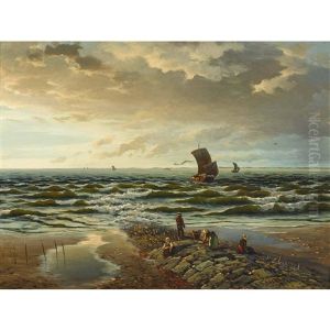 Abend An Der Nordsee by August Friedrich Kessler