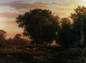 Bewaldete Sommerlandschaft by August Friedrich Kessler