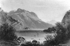 Gebirgssee Mit Staffagen by August Friedrich Kessler