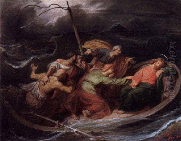 Christus, Wahrend Des Seesturmes Im Schiff Schlafend - view 1