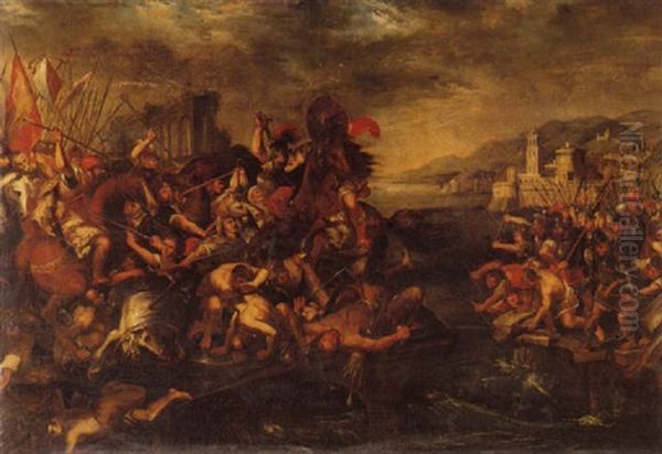 Horatius Cocles Fighting The Estruscan Forces - view 1