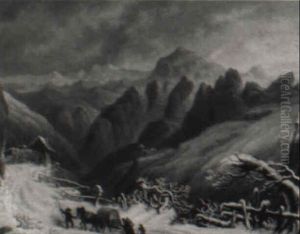 Winterlandschaft Mit Figurlicher Staffage by Martin Kestler