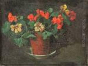 Still Life Of Flowers In A Pot by Dick Ket