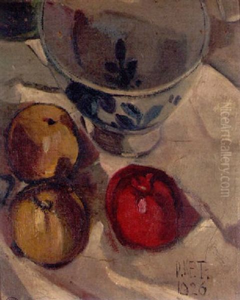 A Still Life With Apples And A Delftware Bowl - view 1