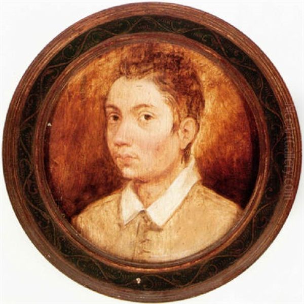Portrait Of A Young Man Wearing A Brown Tunic - view 1