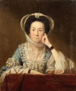 Portrait Of A Lady, Half-length, In A Blue Dress