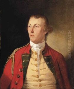 Portrait Of An Infantry Officer, Probably In The Uniform Of An East India Company Regiment, Half-length, In A Red Coat With Green Facings