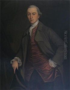 Portrait Of A Gentleman Wearing A Green Coat And A Pink Waistcoat by Tilly Kettle