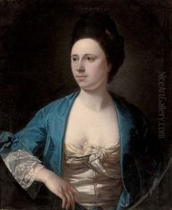 Portrait Of A Lady In A Blue Mantle With Lace Cuff Portrait Of A Lady In A Blue Mantle With Lace Cuff