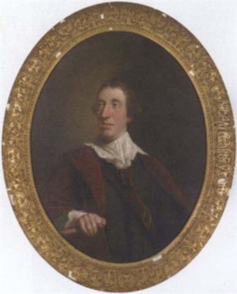 Portrait Of A Gentleman In A Green Coat And Burgundy Gown, A Book In His Right Hand - view 1