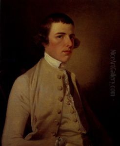 Portrait Of Edward Holland Wearing A Beige Coat, Waistcoat And White Stock by Tilly Kettle