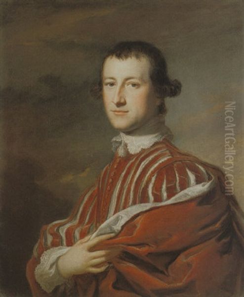 Portrait Of A Gentleman Wearing Red Slashed Van Dyck Costume - view 1