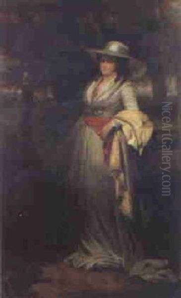 Portrait Of A Lady, Standing Full-length, In A Landscape - view 1