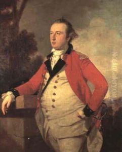 Portrait Of Captain Robert Stewart Of St. Fort, Fife (died 1799), Half-length, Wearing A Military Uniform, Standing ... by Tilly Kettle